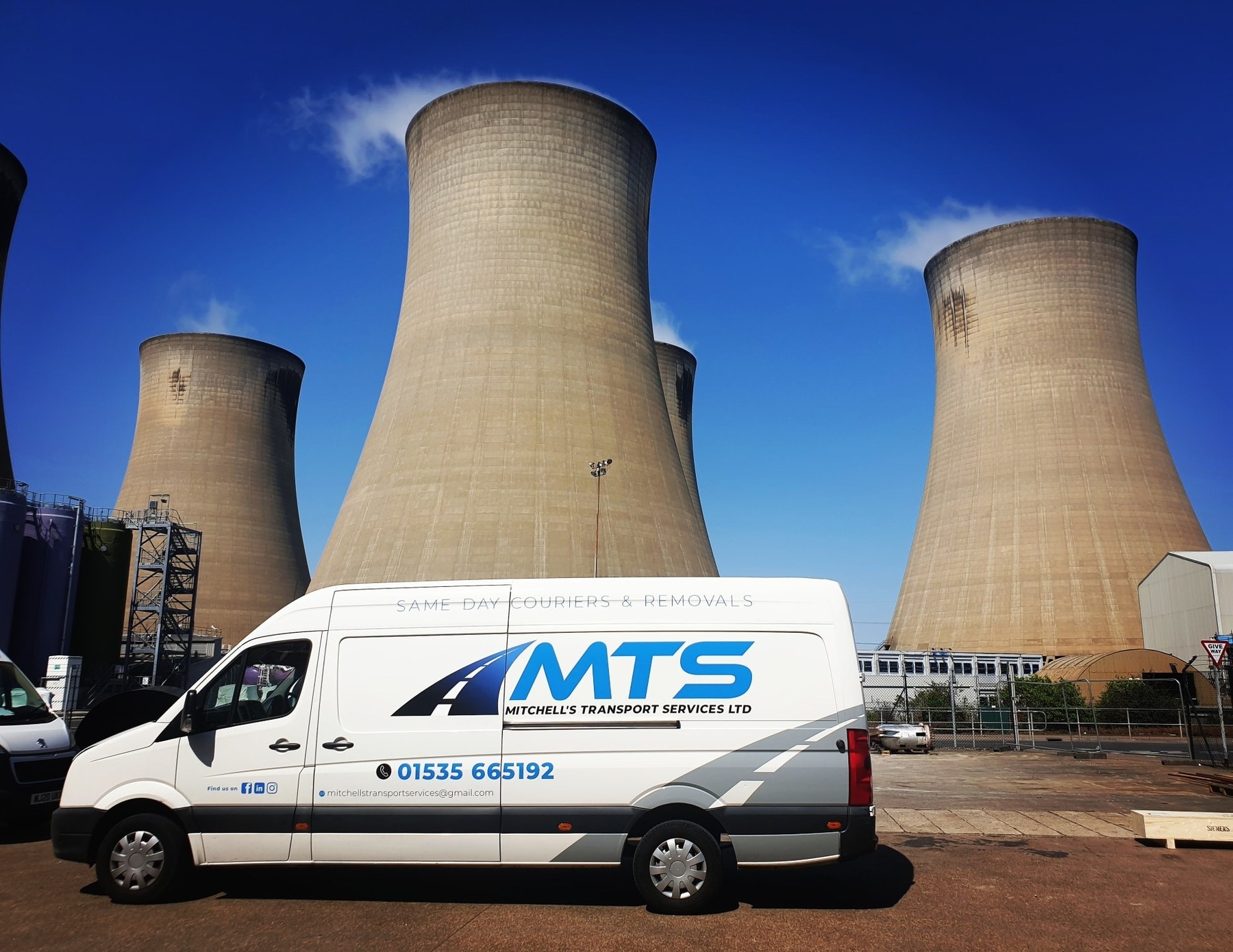 MTS van outside a property